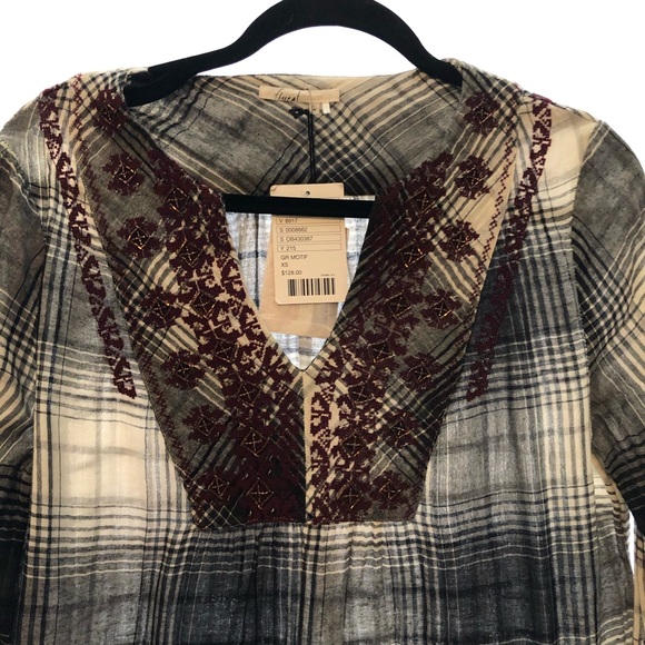 Anthropologie Floreat NWT tunic shirt dress plaid - Picture 4 of 10